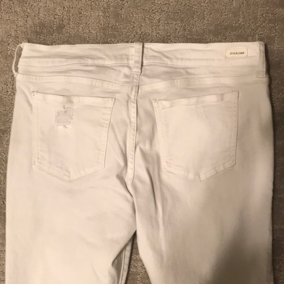 Distressed Sneak Peek White Denim Jeggings - Picture 6 of 6